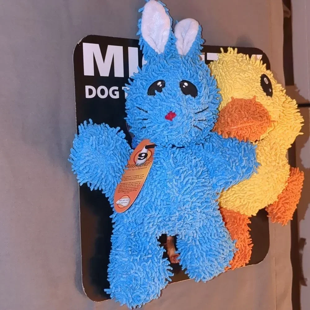 MIGHTY Blue Bunny and Yellow Duck Plush Toys 2pk NWT